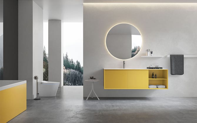 Inspirational Designs 5 Durasein Residential Bathroom Cheerful Yellow Small